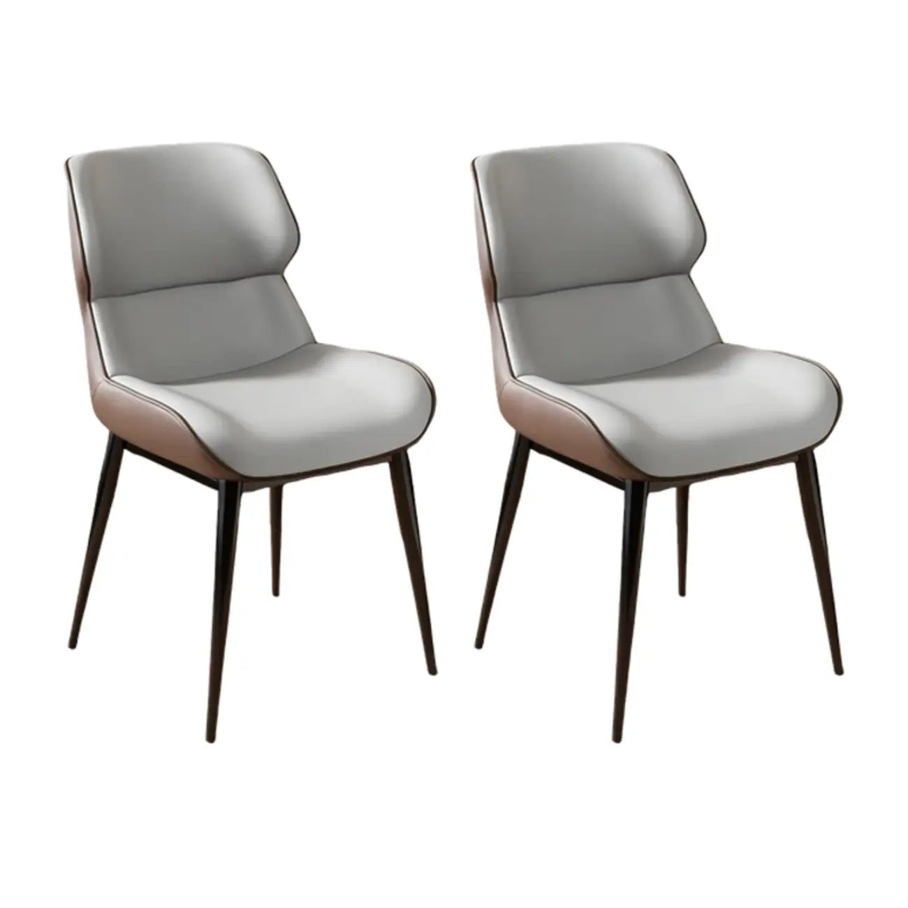 Ensemble de 2 chaises de salle à manger modernes à oreilles en similicuir