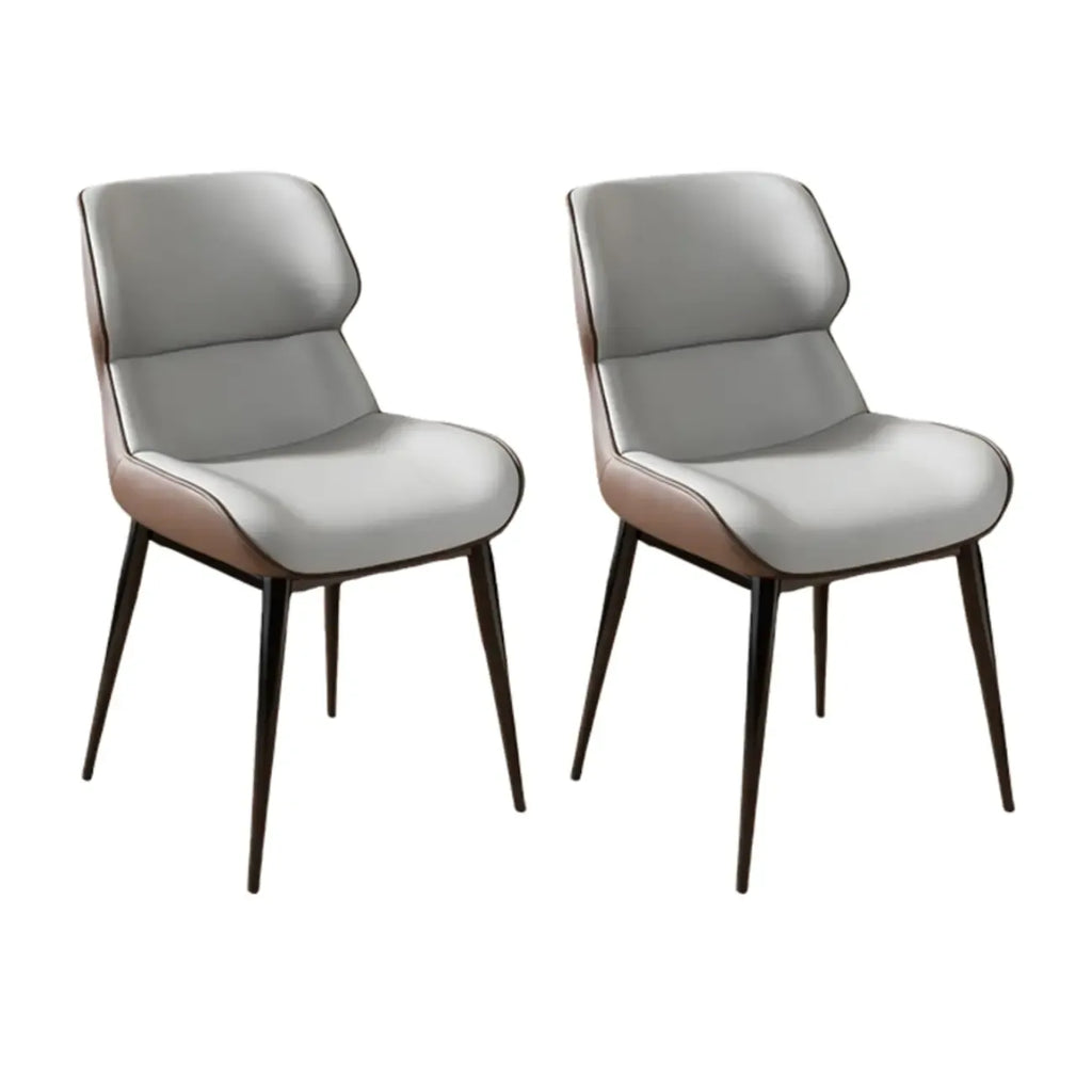 Ensemble de 2 chaises de salle à manger modernes à oreilles en similicuir