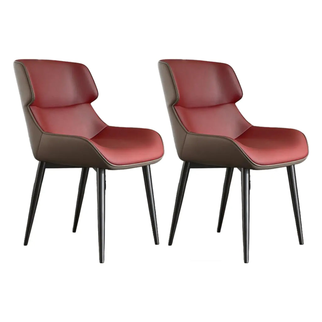 Ensemble de 2 chaises de salle à manger modernes à oreilles en similicuir