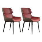 Ensemble de 2 chaises de salle à manger modernes à oreilles en similicuir
