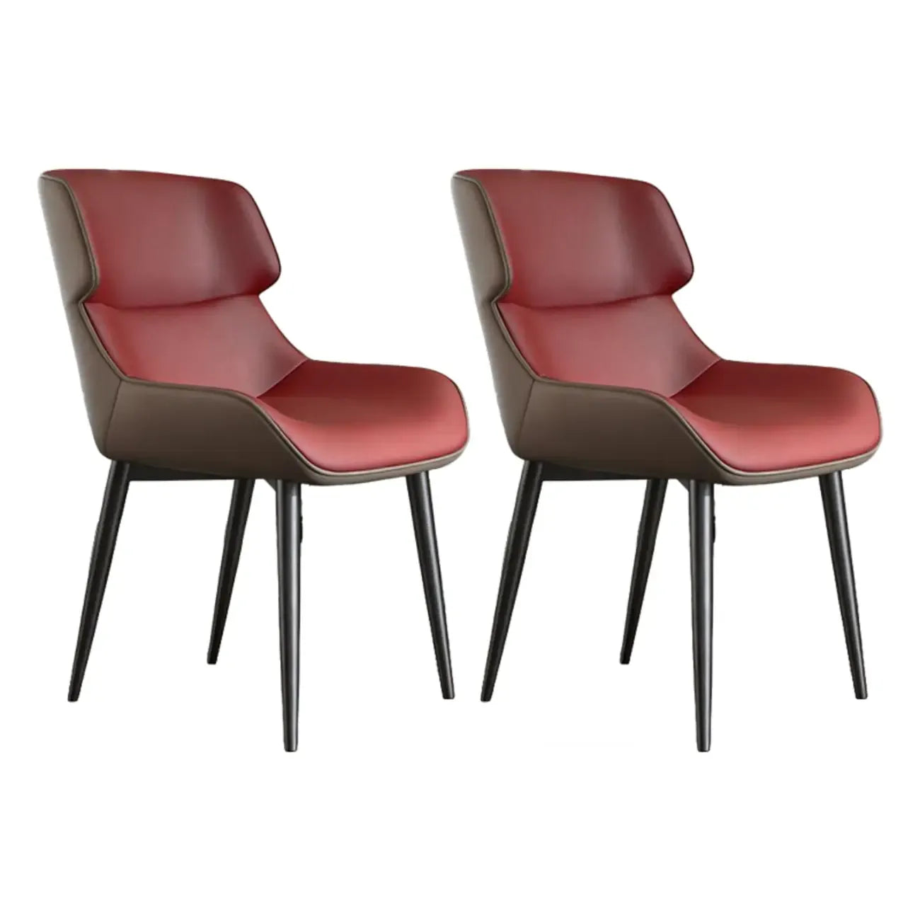 Ensemble de 2 chaises de salle à manger modernes à oreilles en similicuir