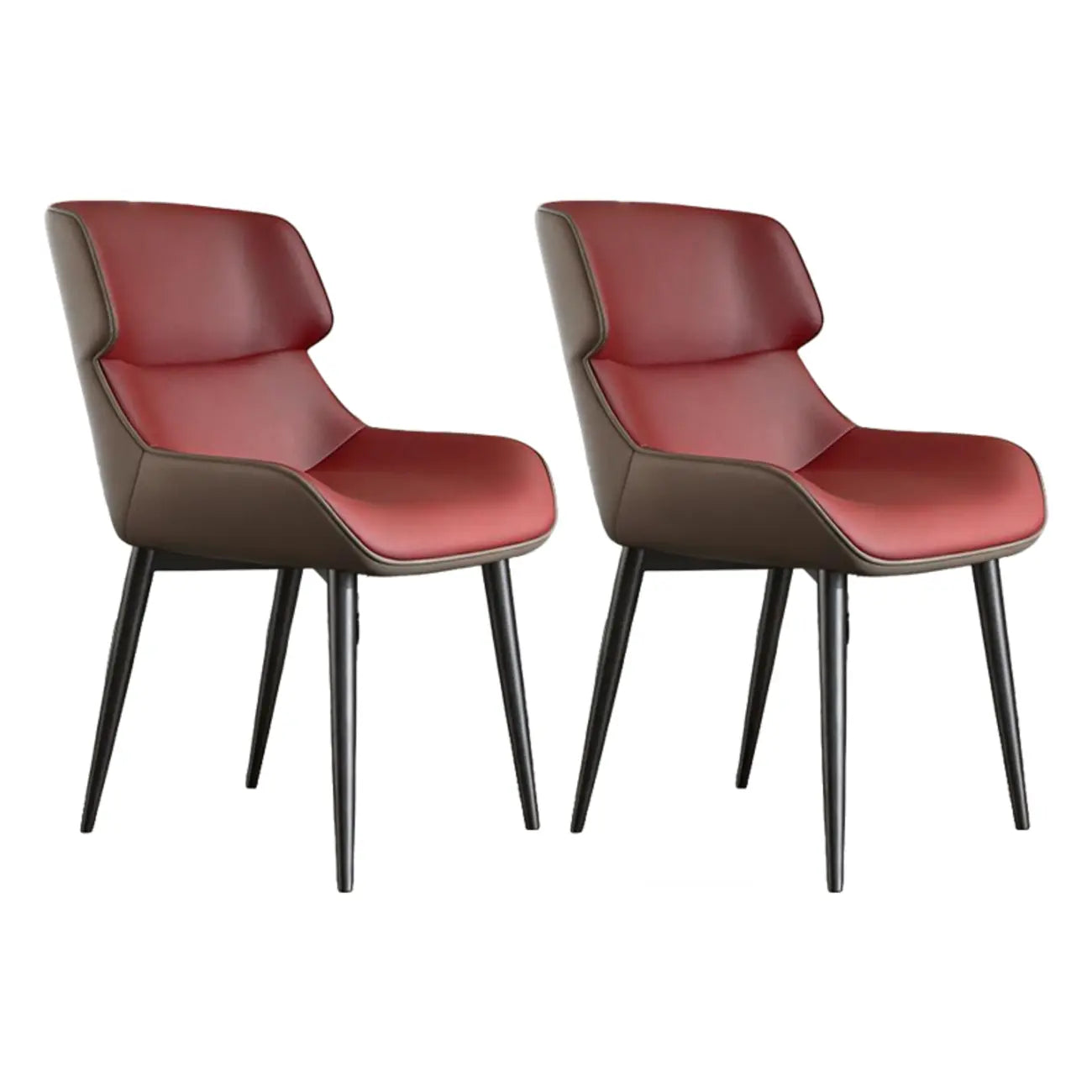 Ensemble de 2 chaises de salle à manger modernes à oreilles en similicuir