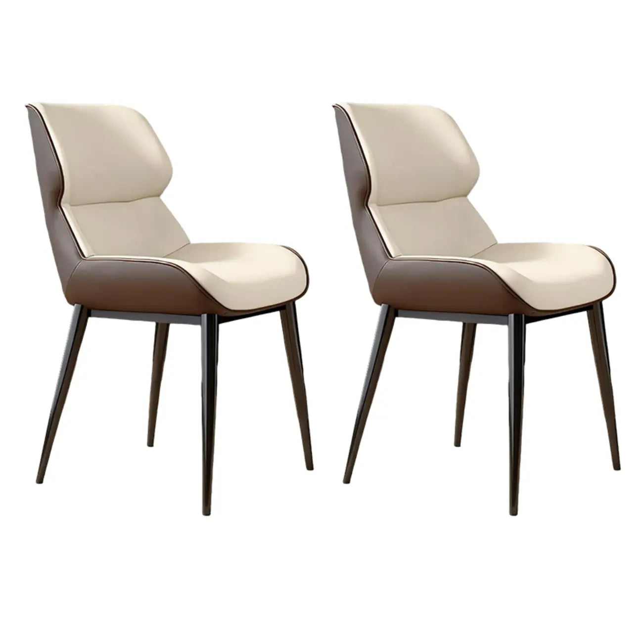 Ensemble de 2 chaises de salle à manger modernes à oreilles en similicuir