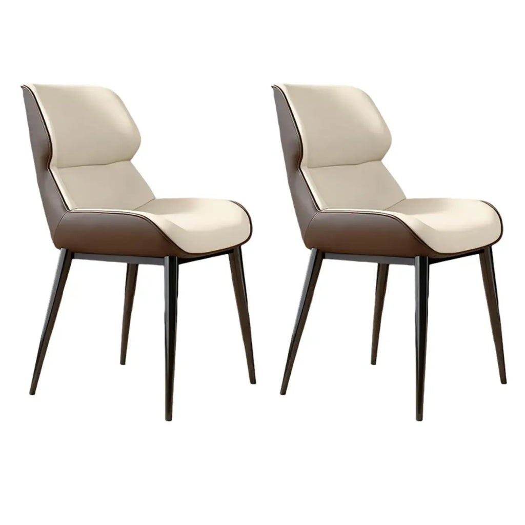 Ensemble de 2 chaises de salle à manger modernes à oreilles en similicuir