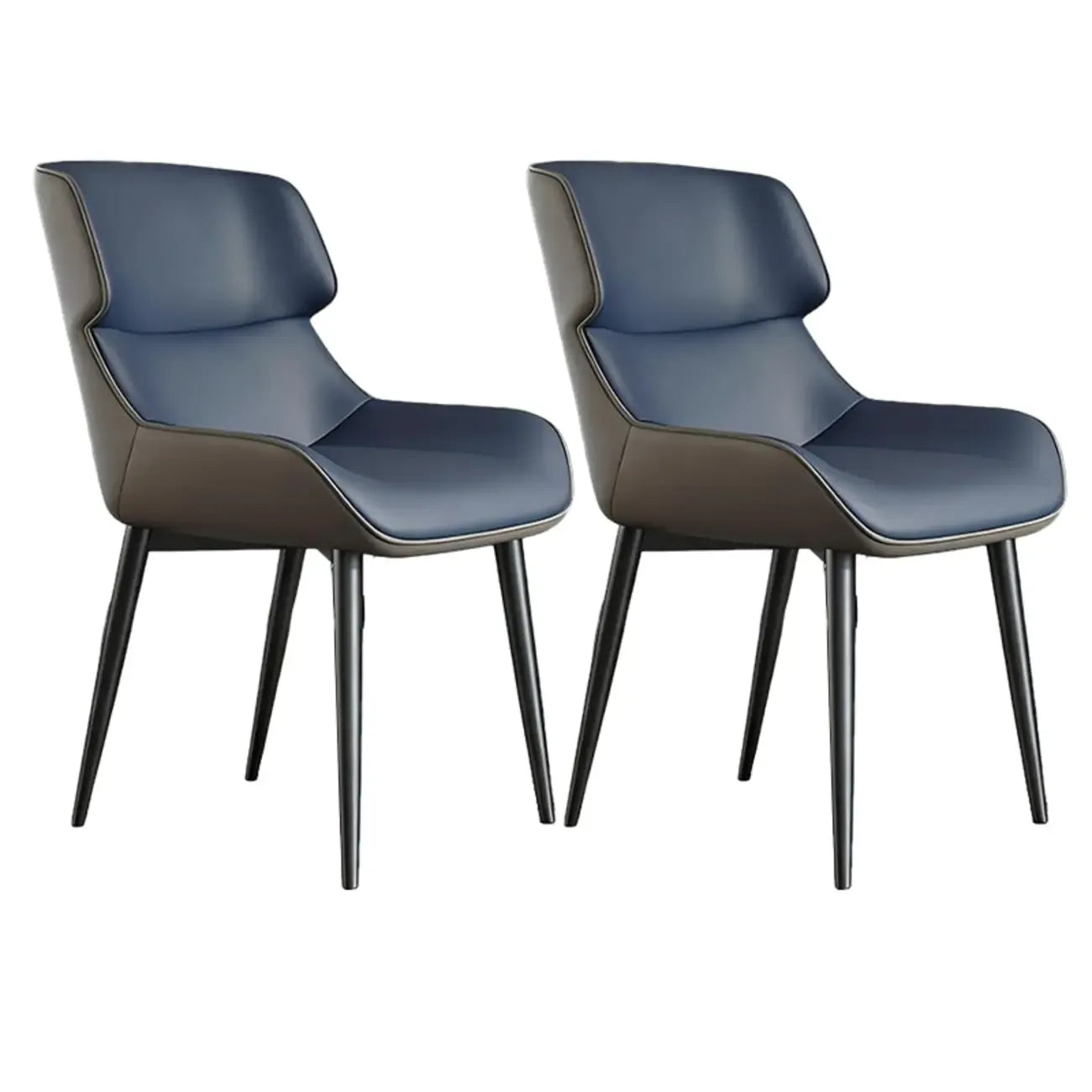 Ensemble de 2 chaises de salle à manger modernes à oreilles en similicuir