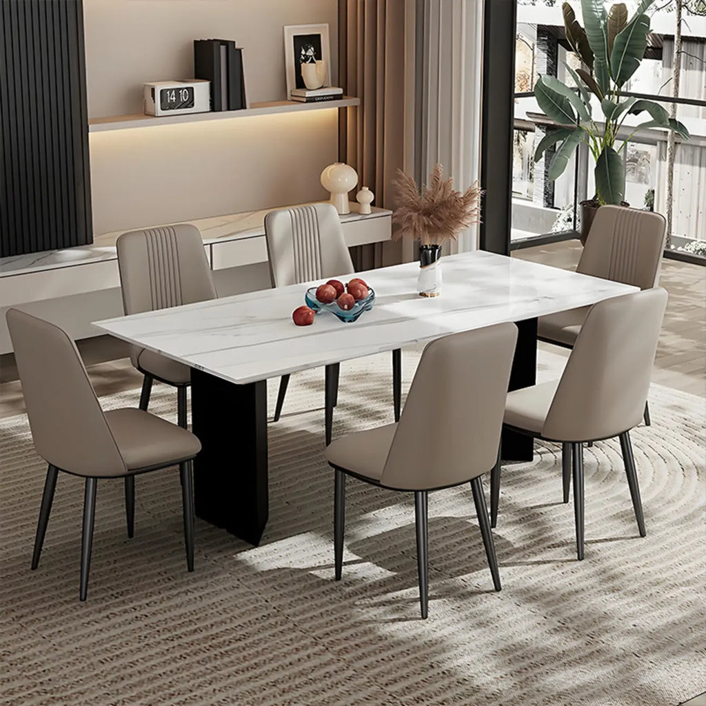 Ensemble de 2 chaises de salle à manger modernes en similicuir avec structure en métal