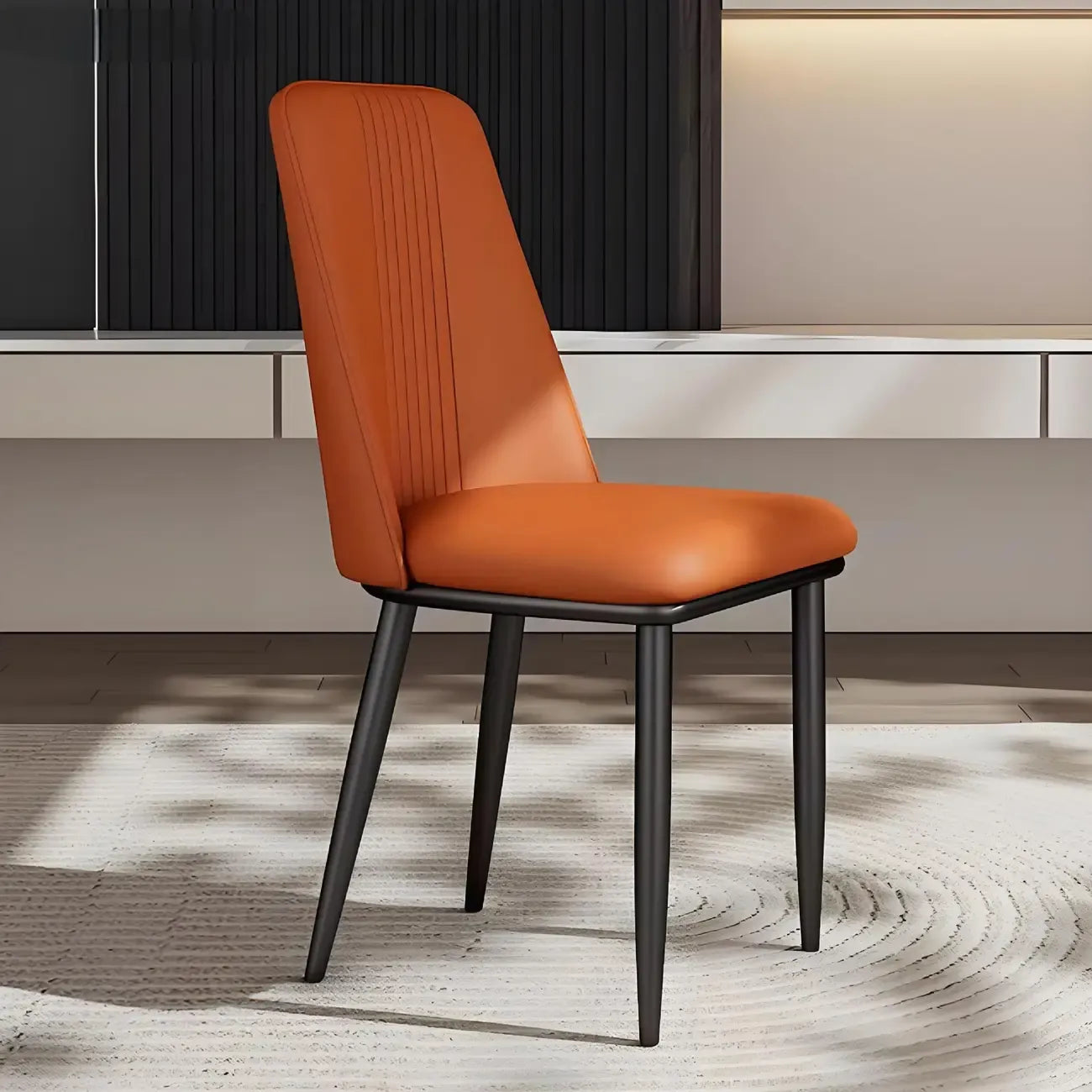 Ensemble de 2 chaises de salle à manger modernes en similicuir avec structure en métal