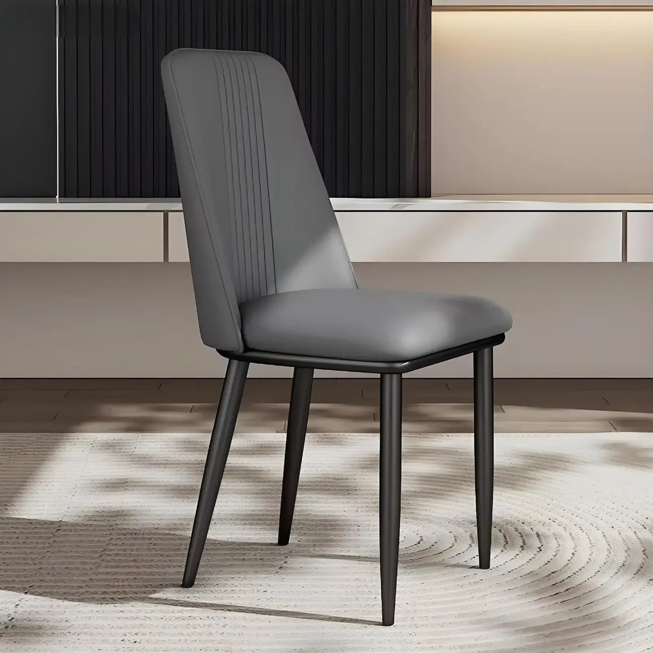 Ensemble de 2 chaises de salle à manger modernes en similicuir avec structure en métal