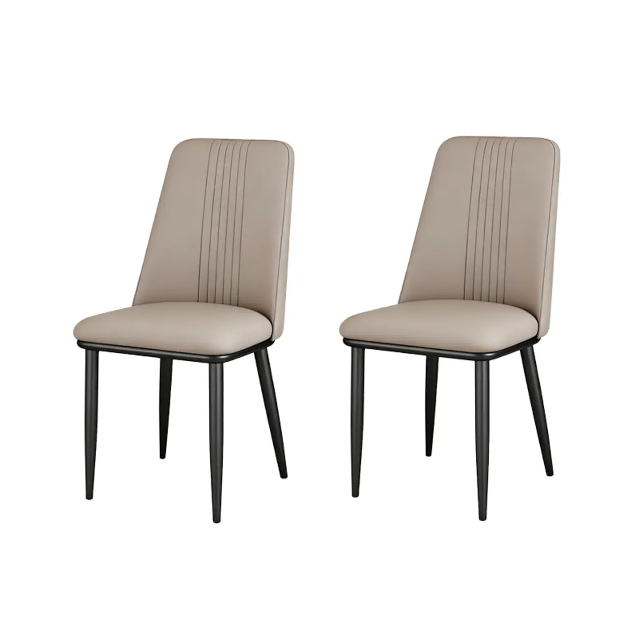 Ensemble de 2 chaises de salle à manger modernes en similicuir avec structure en métal