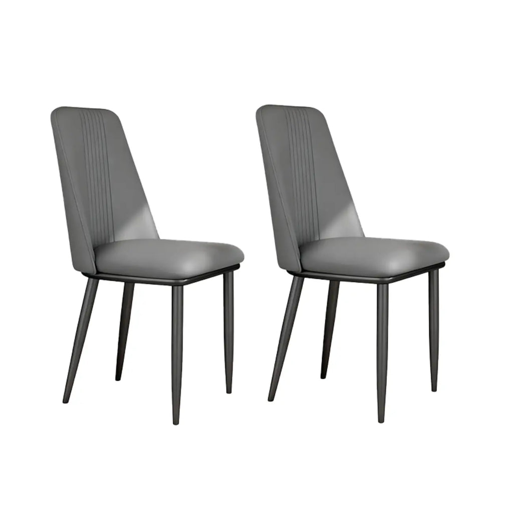 Ensemble de 2 chaises de salle à manger modernes en similicuir avec structure en métal