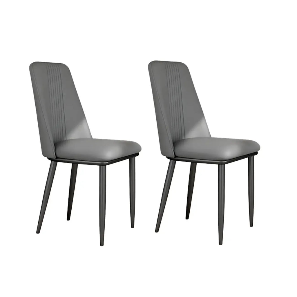 Ensemble de 2 chaises de salle à manger modernes en similicuir avec structure en métal
