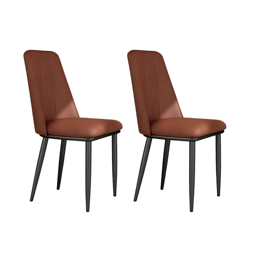 Ensemble de 2 chaises de salle à manger modernes en similicuir avec structure en métal