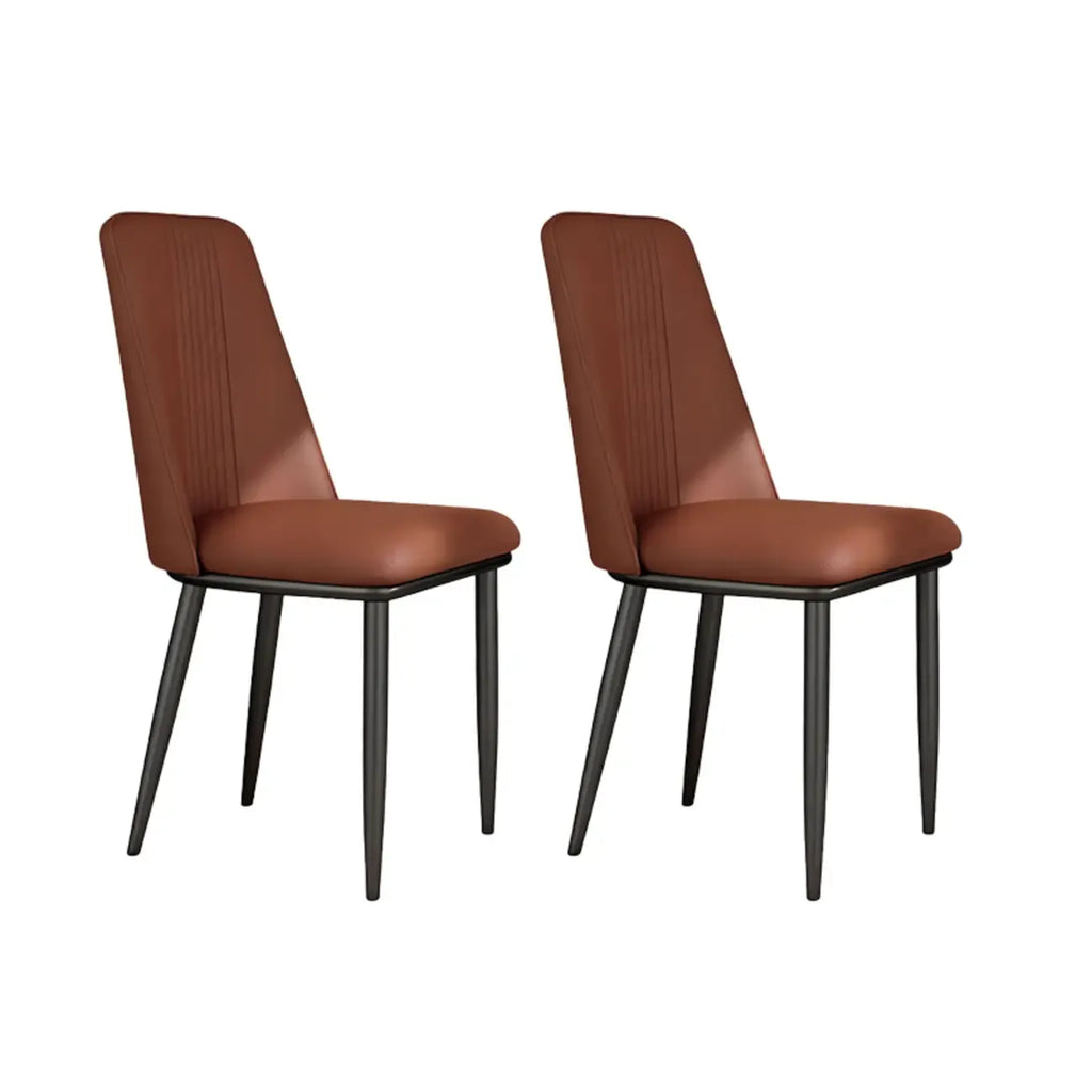 Ensemble de 2 chaises de salle à manger modernes en similicuir avec structure en métal