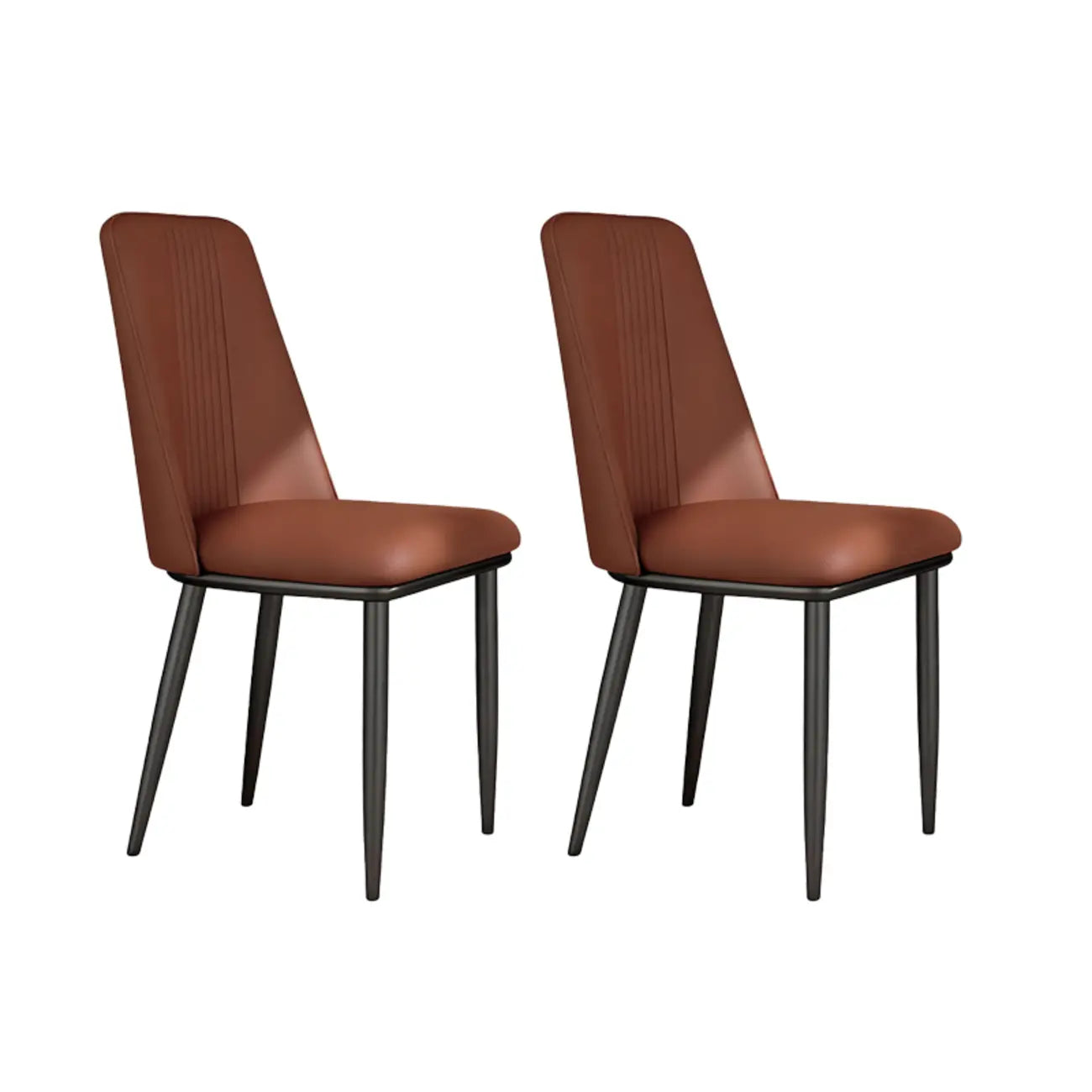 Ensemble de 2 chaises de salle à manger modernes en similicuir avec structure en métal