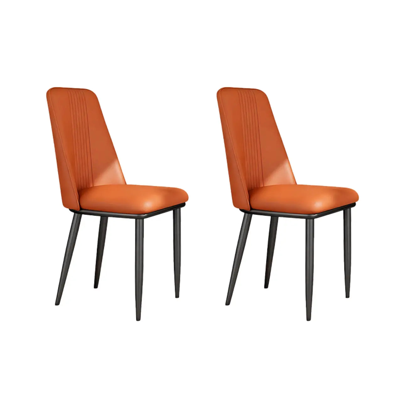 Ensemble de 2 chaises de salle à manger modernes en similicuir avec structure en métal