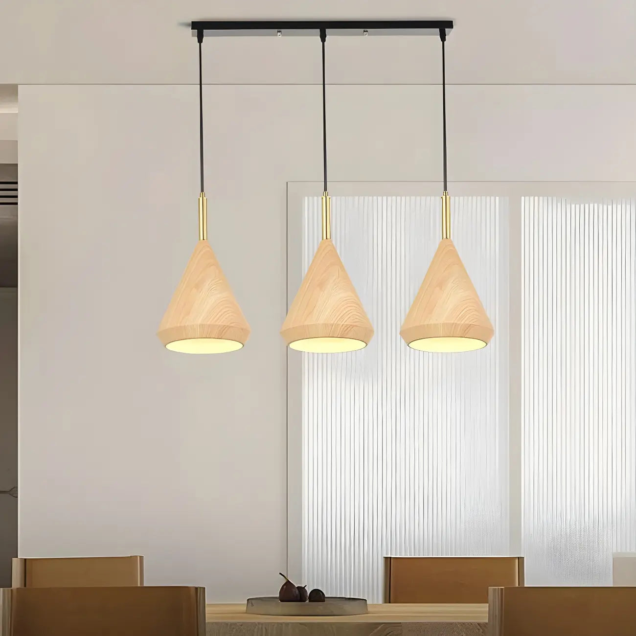Suspension moderne à 3 lumières et longueur réglable pour îlot de cuisine