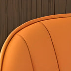 Tabouret de bar Art Déco en cuir avec coussin seau