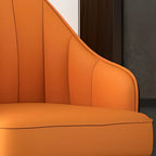 Tabouret de bar Art Déco en cuir avec coussin seau