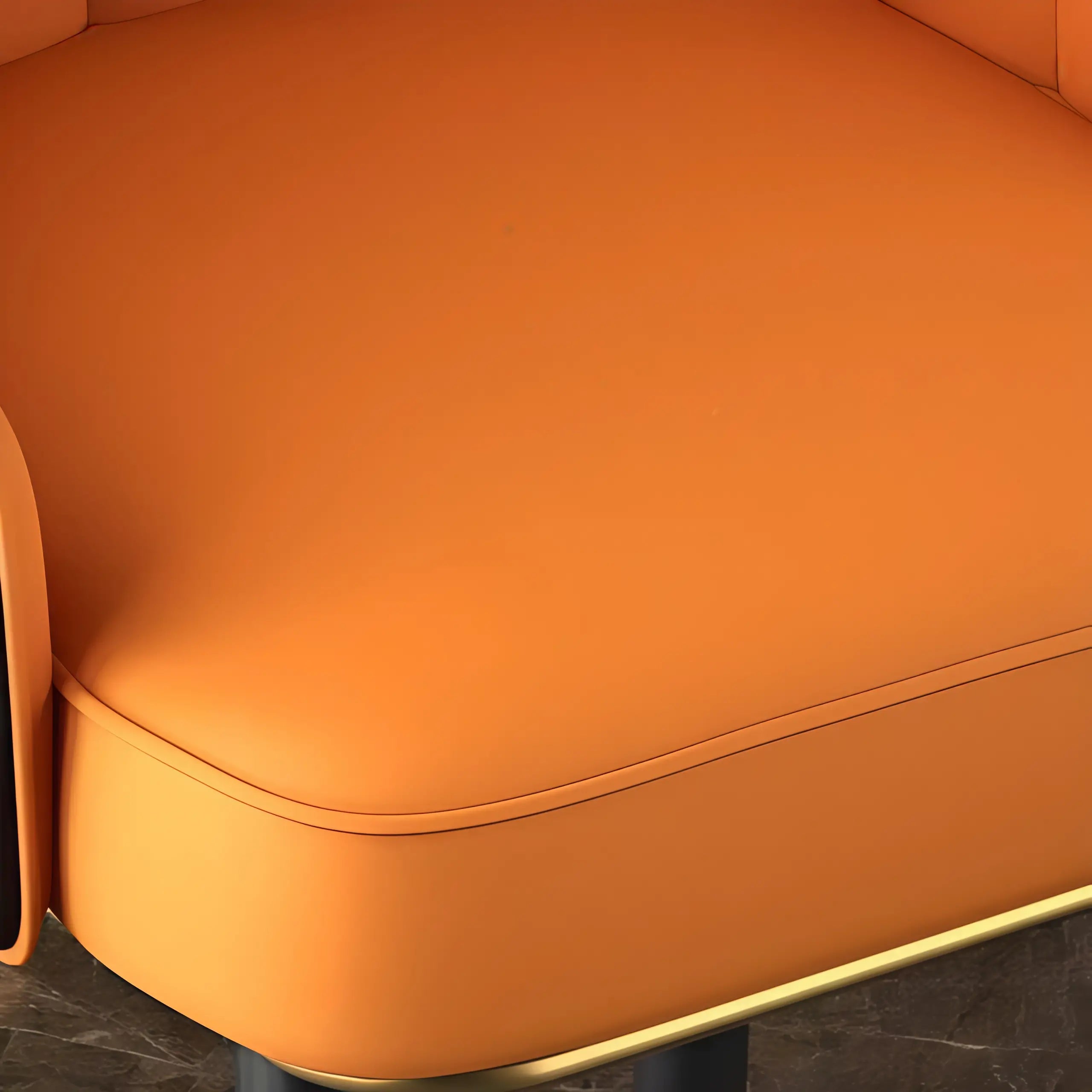 Tabouret de bar Art Déco en cuir avec coussin seau