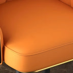 Tabouret de bar Art Déco en cuir avec coussin seau