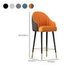 Tabouret de bar Art Déco en cuir avec coussin seau
