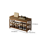 Banc de rangement à chaussures classique en bambou marron rembourré