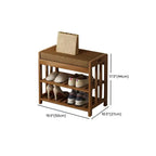 Banc de rangement à chaussures classique en bambou marron rembourré