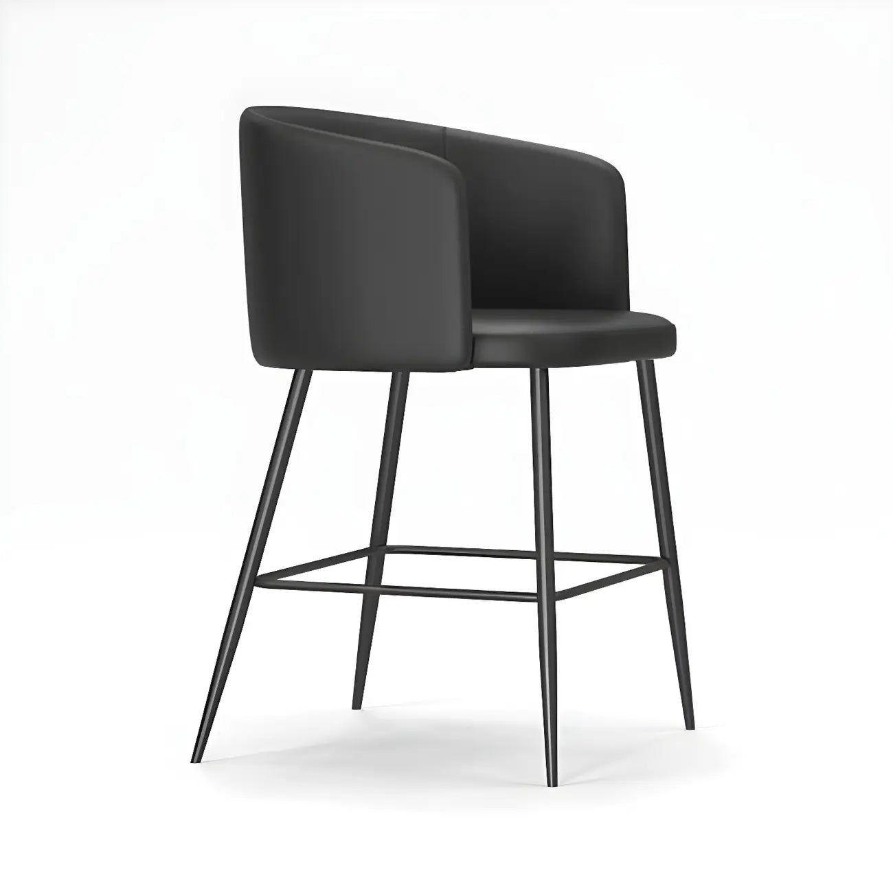 Tabourets de bar hauts à oreilles en similicuir de type seau