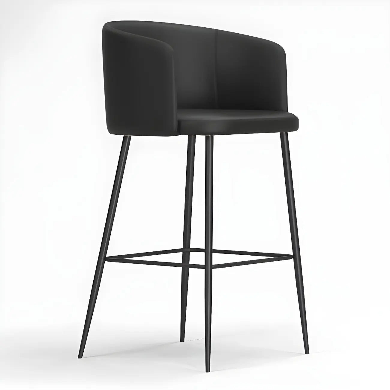 Tabourets de bar hauts à oreilles en similicuir de type seau