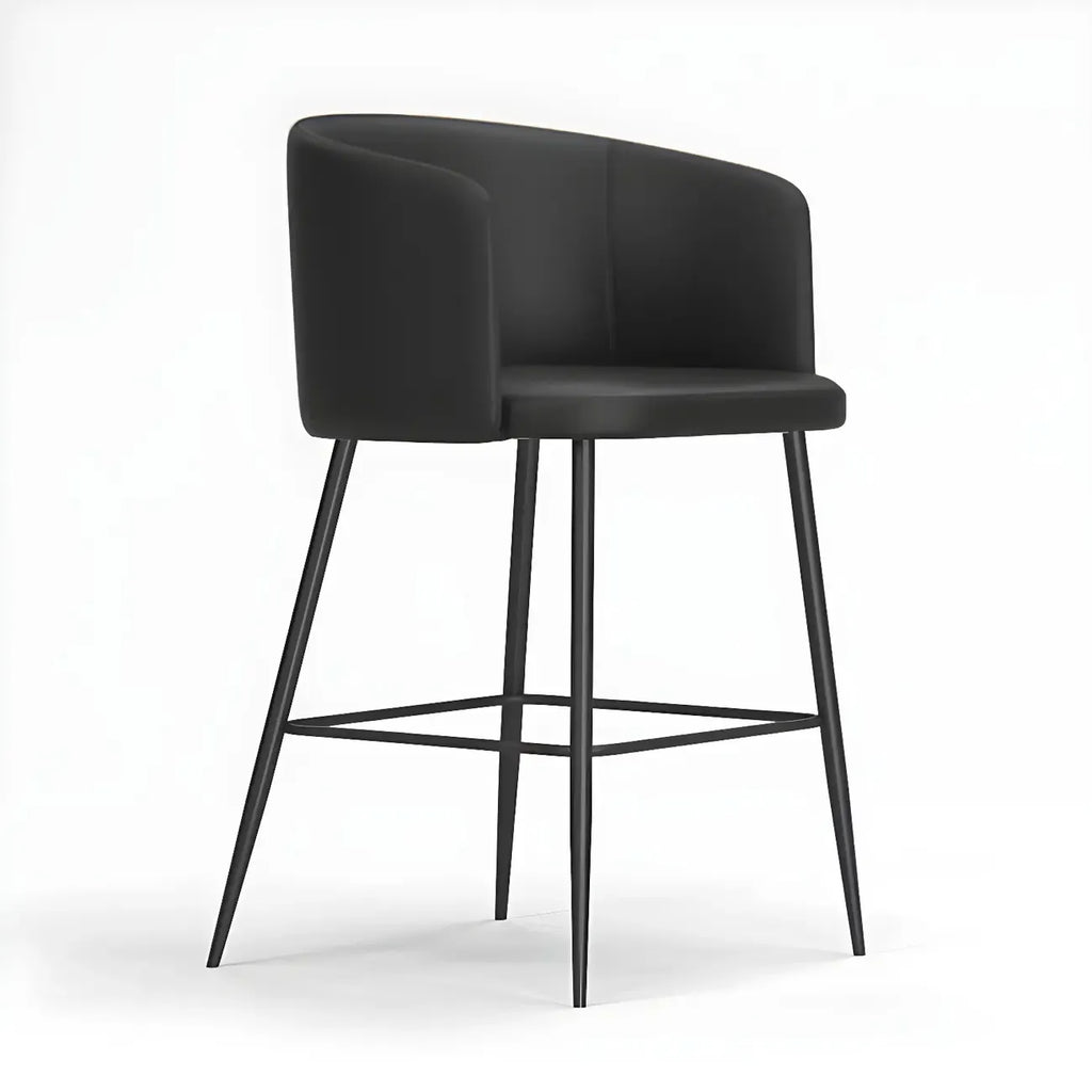 Tabourets de bar hauts à oreilles en similicuir de type seau