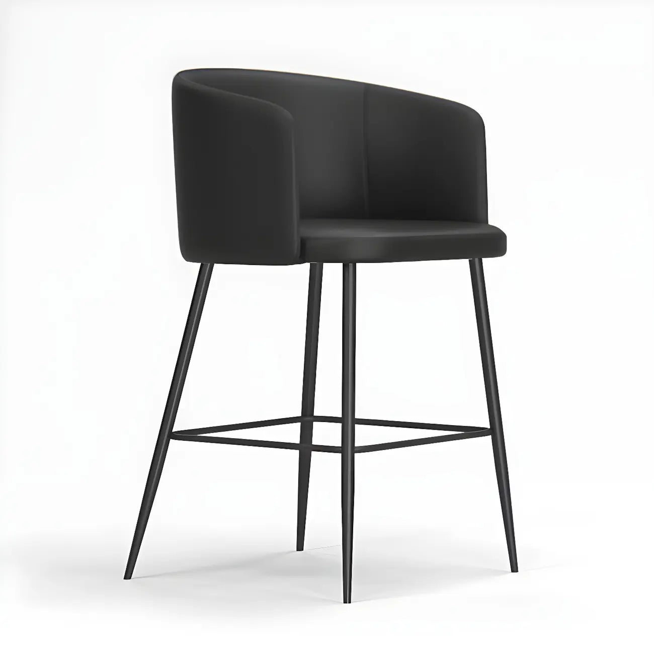 Tabourets de bar hauts à oreilles en similicuir de type seau