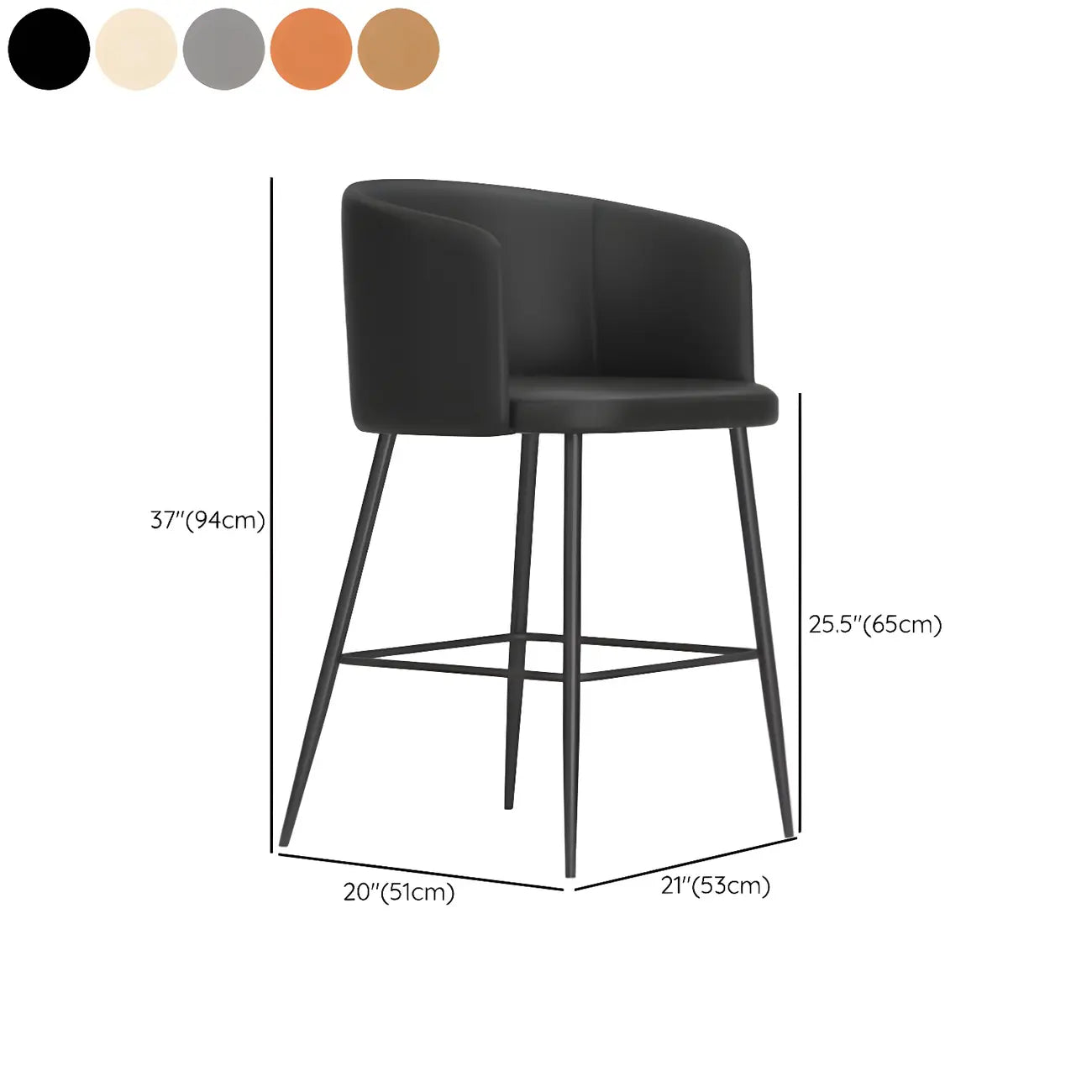 Tabourets de bar hauts à oreilles en similicuir de type seau