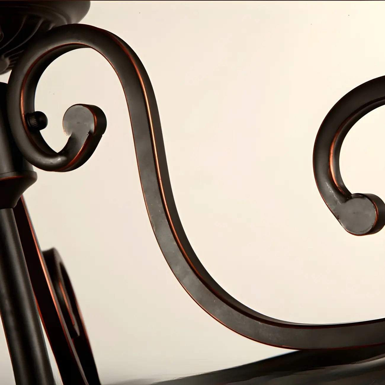 Plafonnier semi-encastré à 3 lumières en verre dépoli marron style grange