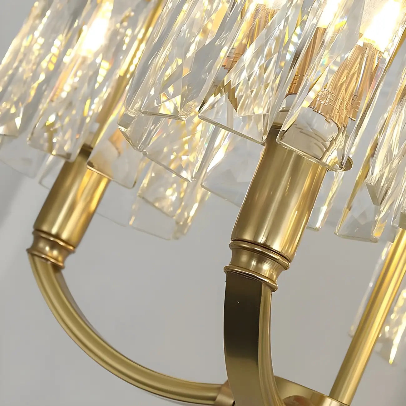 Suspension cylindrique moderne en cristal doré pour îlot de cuisine
