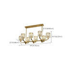Suspension cylindrique moderne en cristal doré pour îlot de cuisine