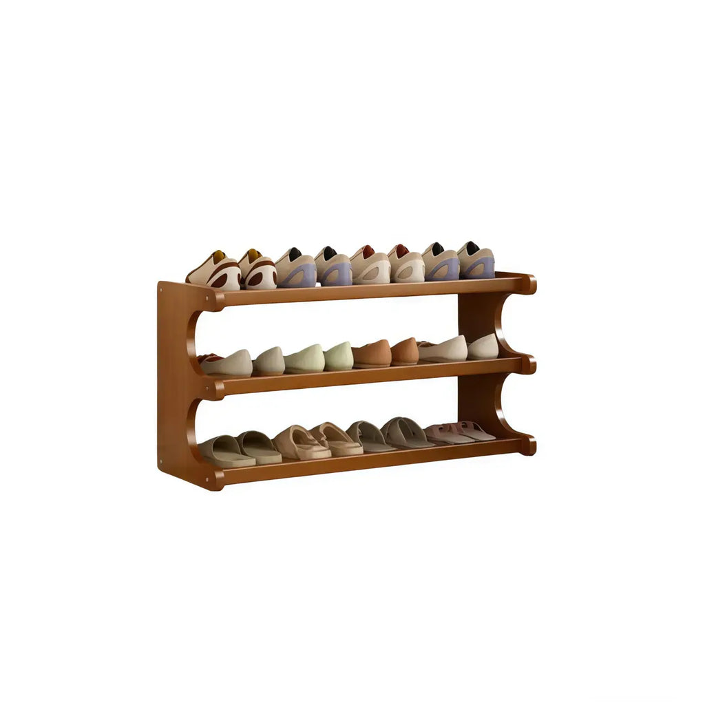 Étagère à chaussures moderne en bois marron