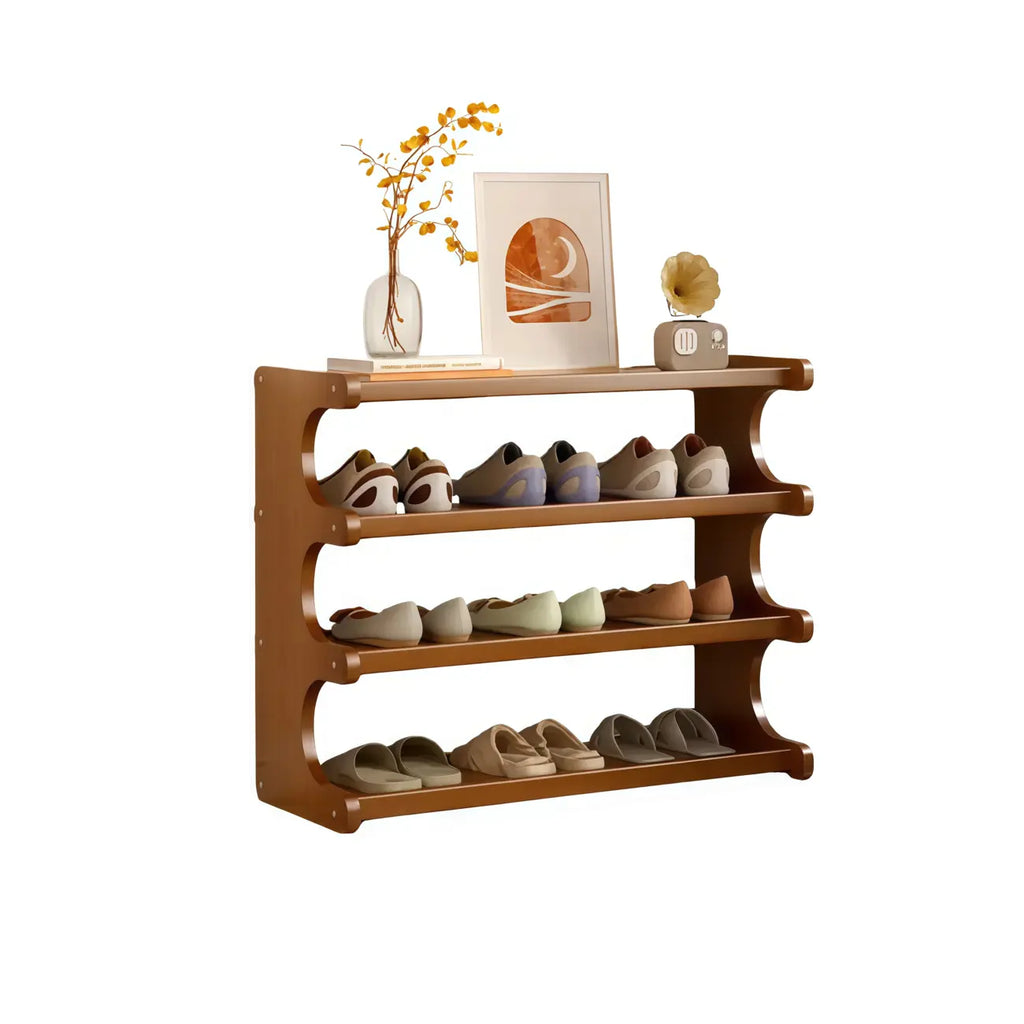 Étagère à chaussures moderne en bois marron