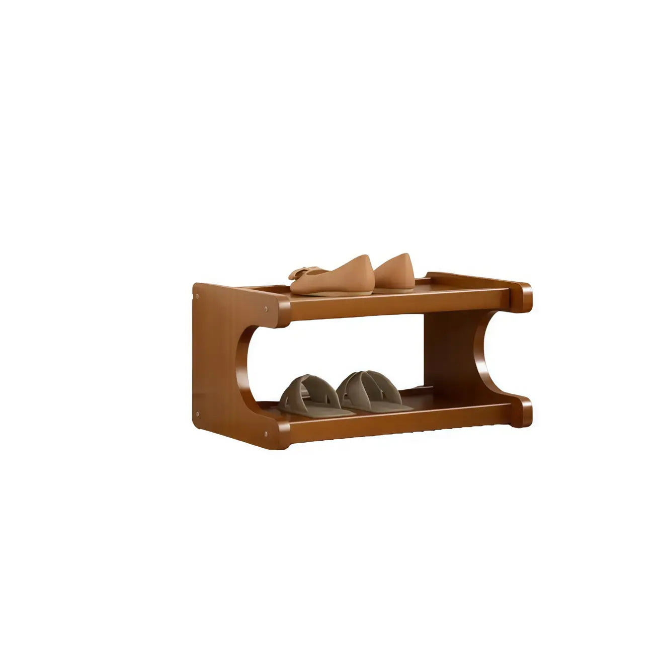 Étagère à chaussures moderne en bois marron