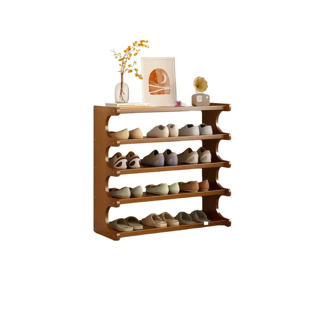 Étagère à chaussures moderne en bois marron