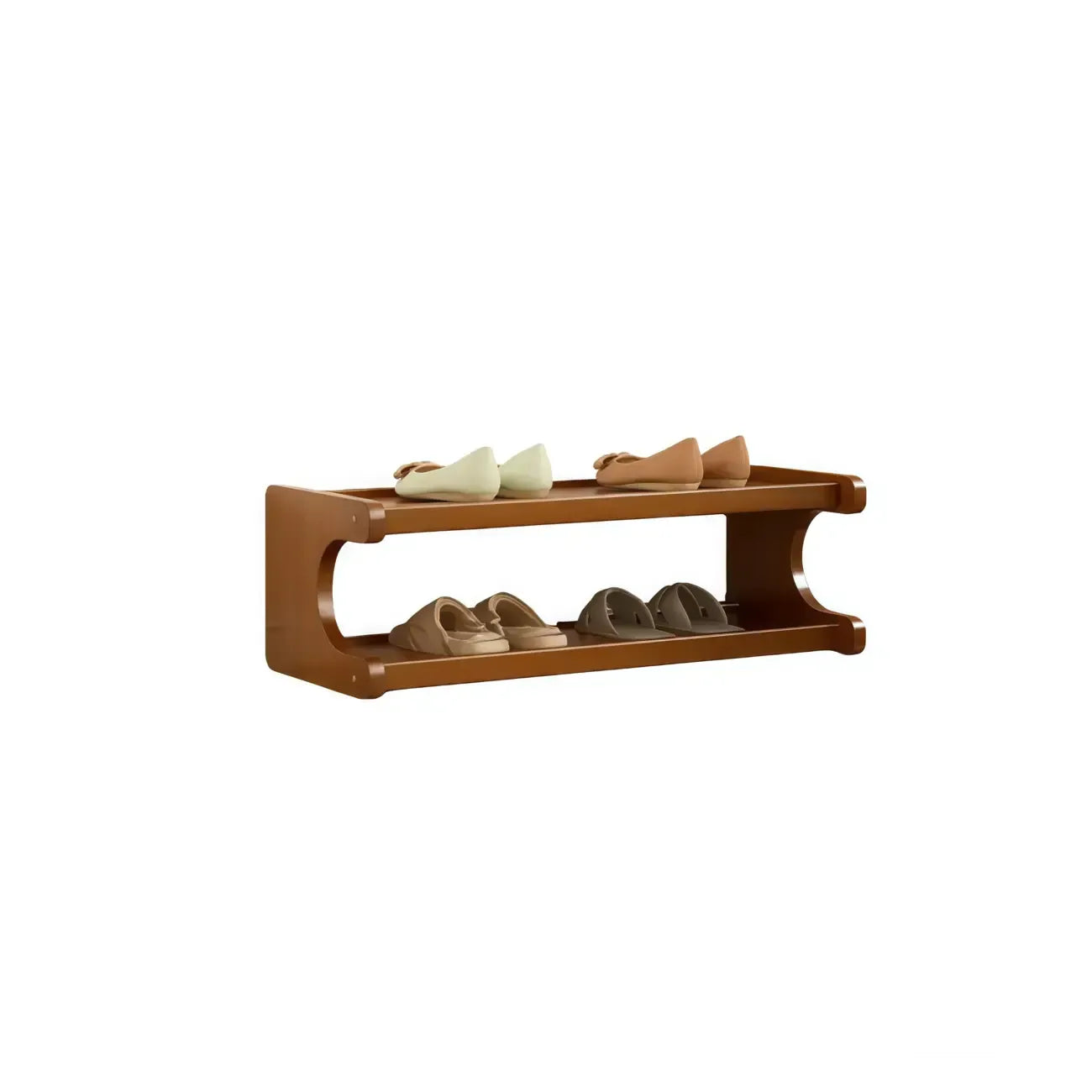 Étagère à chaussures moderne en bois marron