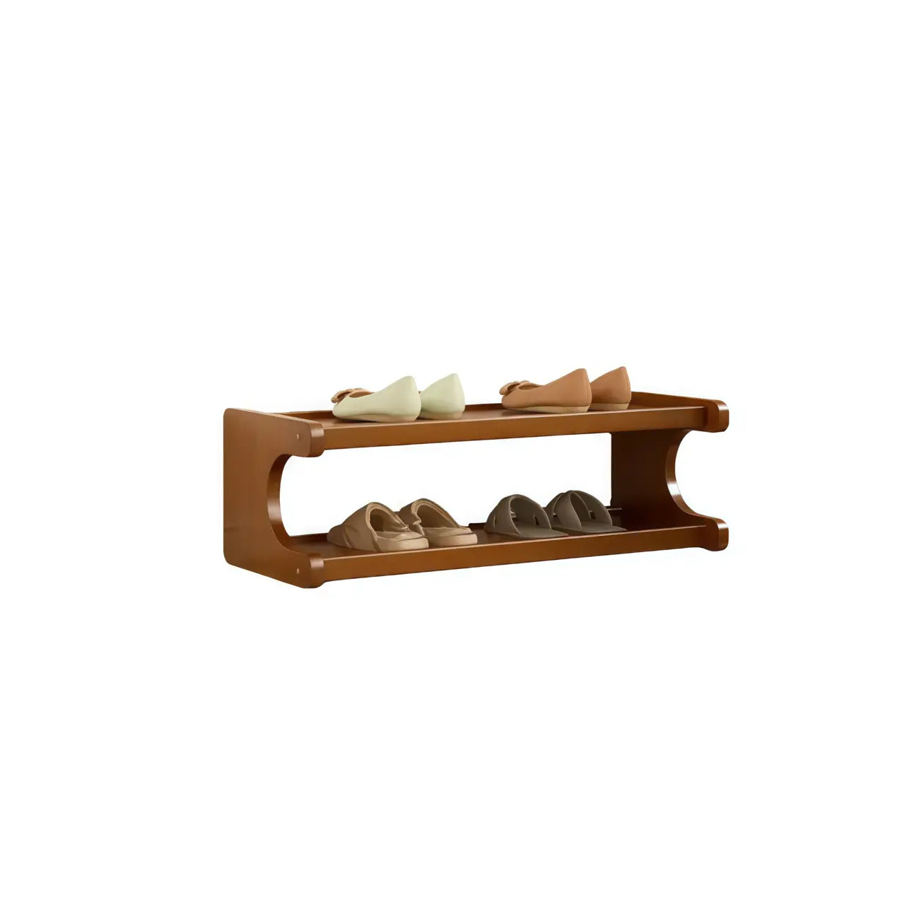 Étagère à chaussures moderne en bois marron