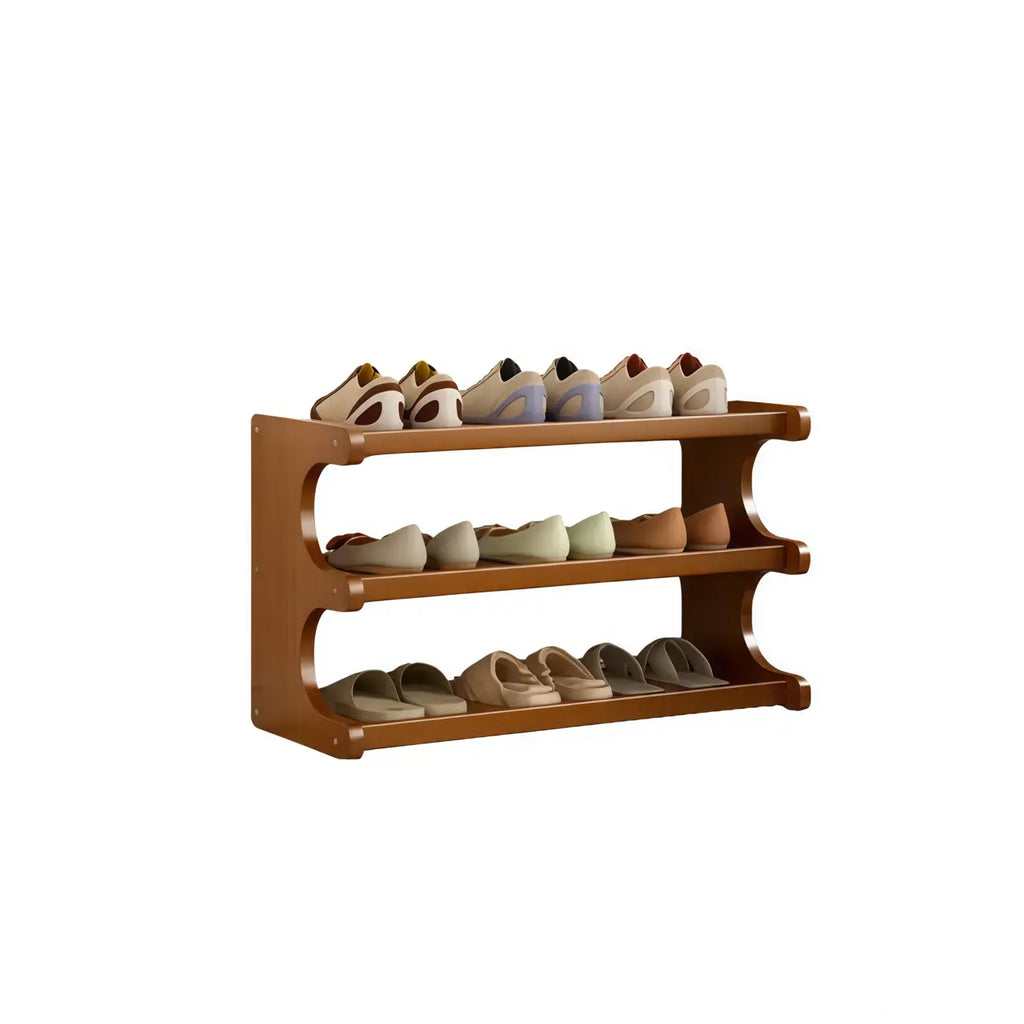 Étagère à chaussures moderne en bois marron