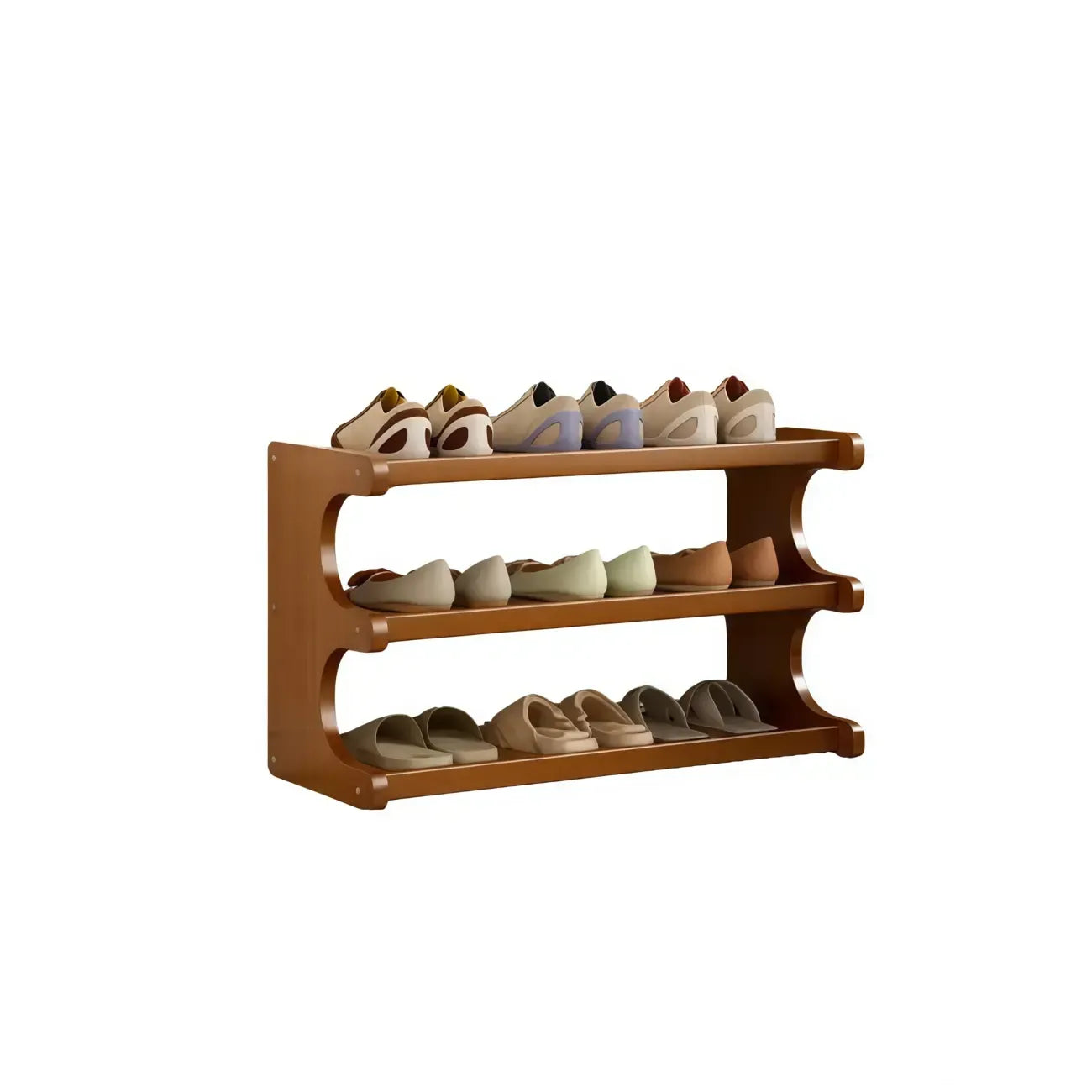 Étagère à chaussures moderne en bois marron