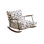 Fauteuil à bascule moderne avec revêtement en fausse fourrure de vison et structure en métal
