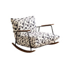 Fauteuil à bascule moderne avec revêtement en fausse fourrure de vison et structure en métal