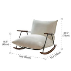 Fauteuil à bascule moderne avec revêtement en fausse fourrure de vison et structure en métal