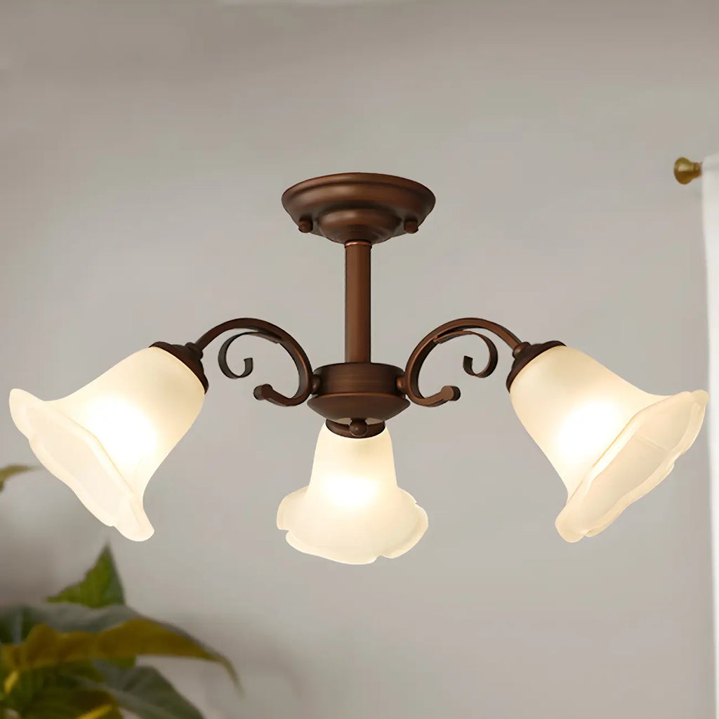 Plafonnier LED semi-encastré élégant en forme de cloche pour salon