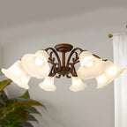 Plafonnier LED semi-encastré élégant en forme de cloche pour salon
