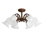 Plafonnier LED semi-encastré élégant en forme de cloche pour salon