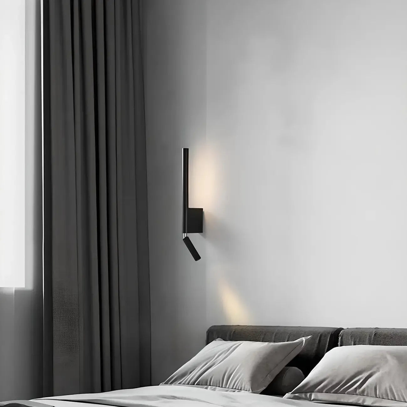 Applique murale de lecture moderne en métal à 2 lumières LED pour chambre à coucher